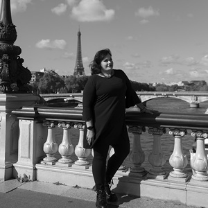 Angeline Boulley in paris black and white