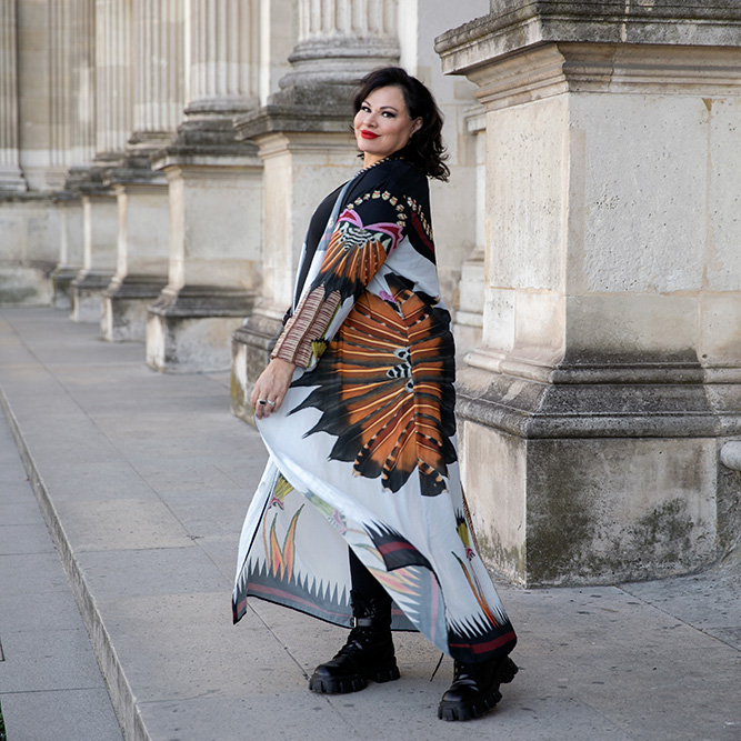 Angeline Boulley posing by building